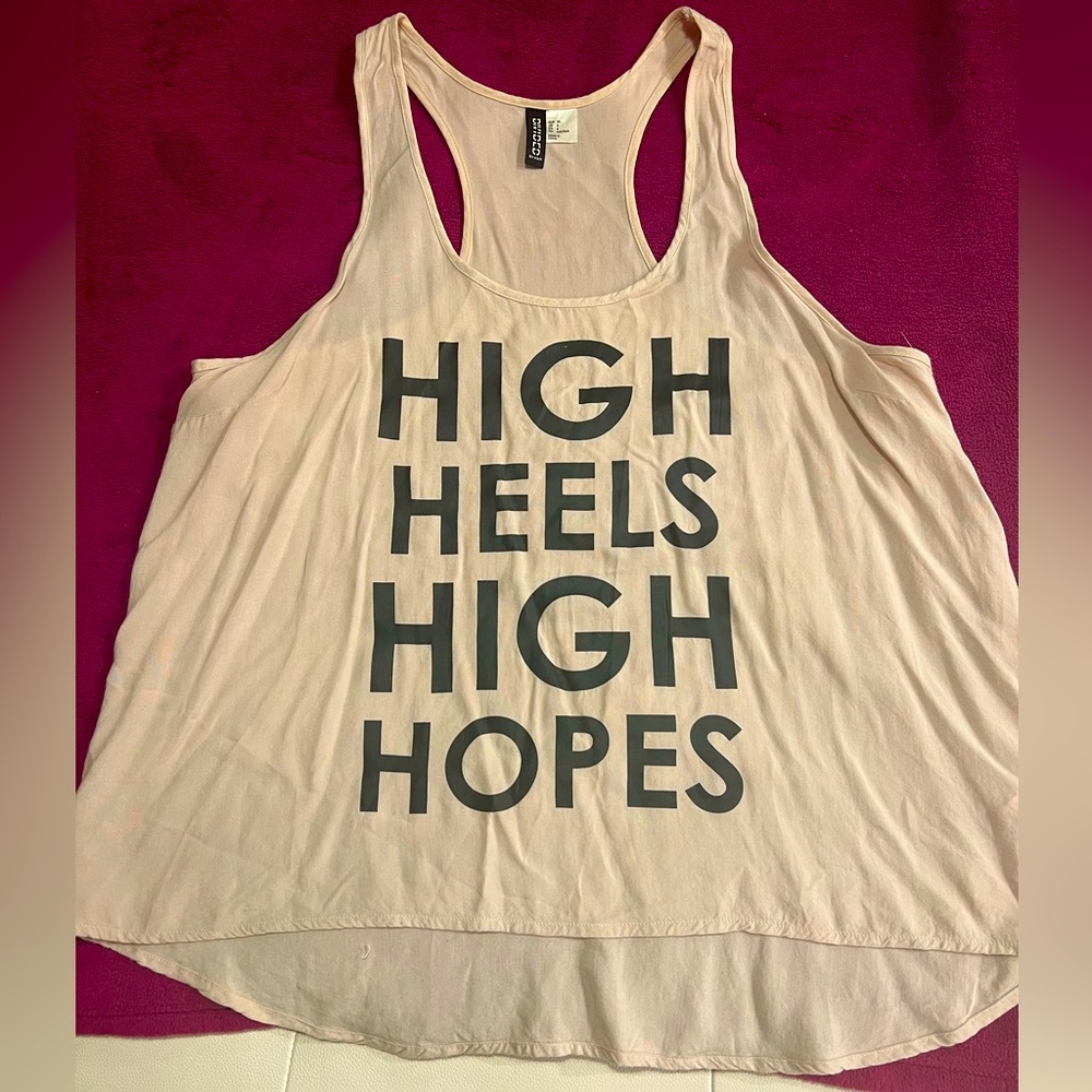 Divided Racerback Tank Top “HIGH HEELS HIGH HOPE” 👠🙌🏻 EU 36